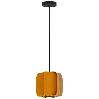 Bruck Lighting Wep Alba 26 10.25"w Pendant Black Finish With Ocher/ash Shade Made To Order