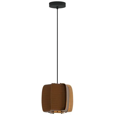 Bruck Lighting Wep Alba 26 10.25"w Pendant Black Finish With Wenge/ash Shade Made To Order