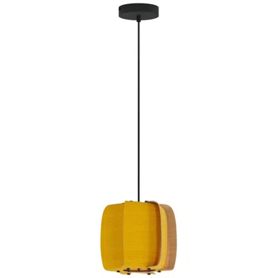 Bruck Lighting Wep Alba 26 10.25"w Pendant Black Finish With Yellow/ash Made To Order