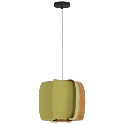 Bruck Lighting Wep Alba 40 15.75"w Pendant Black Finish W/ Pale Green/ash Made To Ord