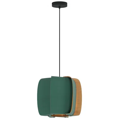 Bruck Lighting Wep Alba 40 15.75"w Pendant Black Finish W/ Petrol/ash Shade Made To Order