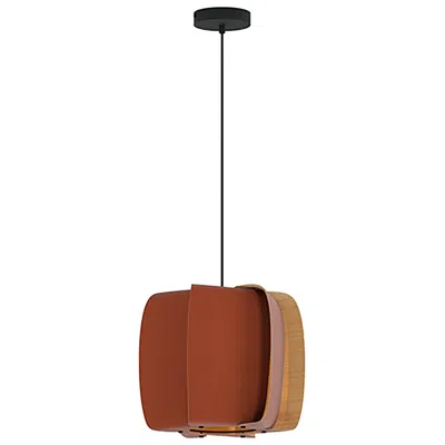 Bruck Lighting Wep Alba 40 15.75"w Pendant Black Finish W/ Teracotta/ash Made To Order