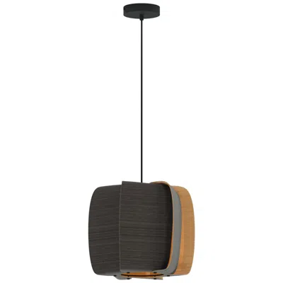 Bruck Lighting Wep Alba 40 15.75"w Pendant Black Finish With Ebony/ash Shade Made To Order