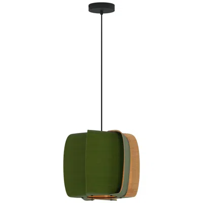 Bruck Lighting Wep Alba 40 15.75"w Pendant Black Finish With Green/ash Shade Made To Order