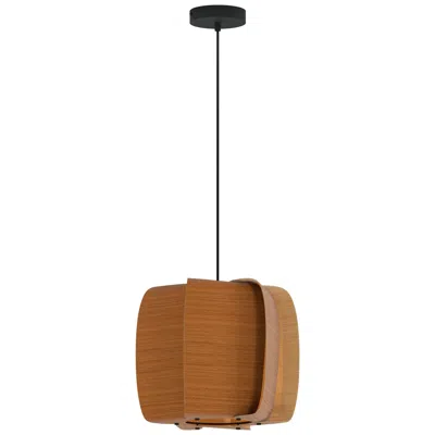 Bruck Lighting Wep Alba 40 15.75"w Pendant Black Finish With Petiribi/ash Made To Order