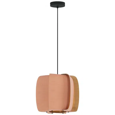 Bruck Lighting Wep Alba 40 15.75"w Pendant Black Finish With Rose/ash Shade Made To O