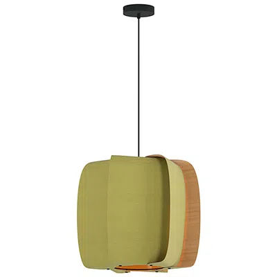 Bruck Lighting Wep Alba 54 21.25"w Pendant Black Finish W/ Pale Green/ash Made To Order