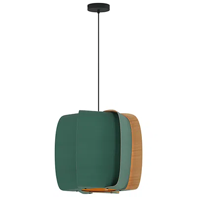 Bruck Lighting Wep Alba 54 21.25"w Pendant Black Finish W/ Petrol/ash Shade Made To Order