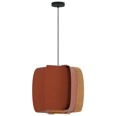 Bruck Lighting Wep Alba 54 21.25"w Pendant Black Finish W/ Terracotta/ash Made To Ord