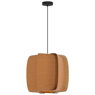 Bruck Lighting Wep Alba 54 21.25"w Pendant Black Finish With Beech/ash Shade Made To Order