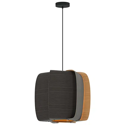 Bruck Lighting Wep Alba 54 21.25"w Pendant Black Finish With Ebony/ash Shade Made To