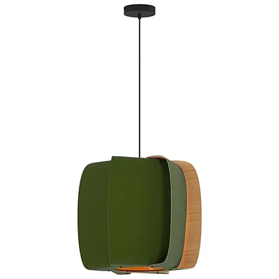 Bruck Lighting Wep Alba 54 21.25"w Pendant Black Finish With Green/ash Shade Made To Order