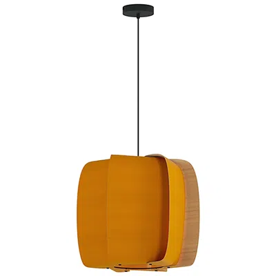 Bruck Lighting Wep Alba 54 21.25"w Pendant Black Finish With Ocher/ash Shade Made To Order