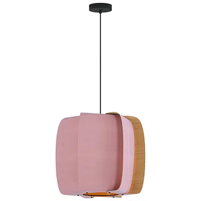 Bruck Lighting Wep Alba 54 21.25"w Pendant Black Finish With Rose/ash Shade Made To O