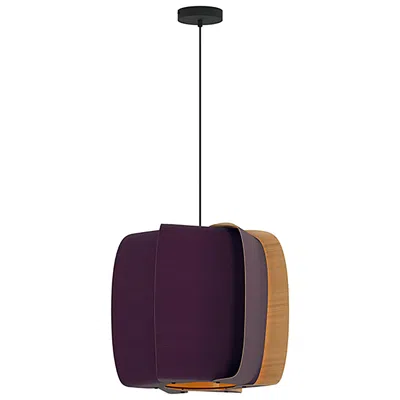 Bruck Lighting Wep Alba 54 21.25"w Pendant Black Finish With Violet/ash Made To Order