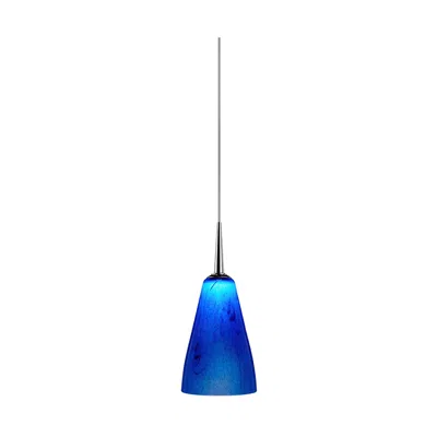 Bruck Lighting Zara 4" Wide Matte Chrome Blue Glass Mini Pendant