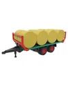 Bruder 1/16 Flat Wagon Bale Carrier With Tandem Axle Round Bales Toy 2-4 - Ages 2-4