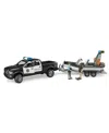 Bruder 1/16 Ram Police Pickup Truck With Trailer & Boat - Ages 5+