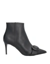 Bruglia Woman Ankle Boots Black Size 7 Calfskin In Black