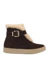 Bruglia Woman Ankle Boots Brown Size 6 Leather, Shearling In Brown