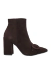 Bruglia Woman Ankle Boots Dark Brown Size 7 Soft Leather