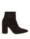 Bruglia Woman Ankle Boots Dark Brown Size 9 Soft Leather In Brown