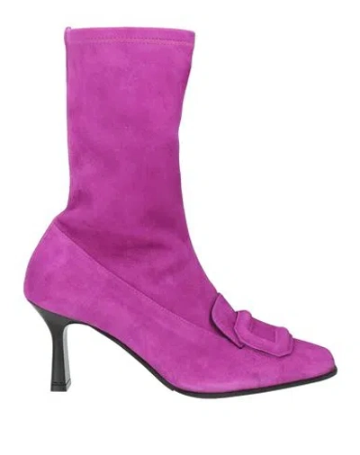 Bruglia Woman Ankle Boots Mauve Size 7.5 Leather In Multi