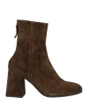 Bruglia Woman Ankle Boots Military Green Size 11 Soft Leather In Green