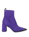 Bruglia Woman Ankle Boots Purple Size 7.5 Leather