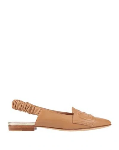 Bruglia Woman Ballet Flats Camel Size 7 Soft Leather In Beige