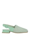 Bruglia Woman Ballet Flats Light Green Size 8 Soft Leather In Green