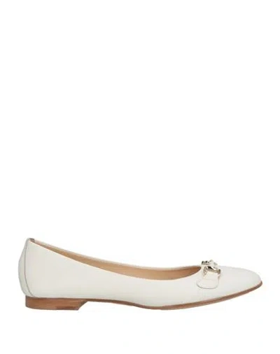 Bruglia Woman Ballet Flats White Size 9 Leather