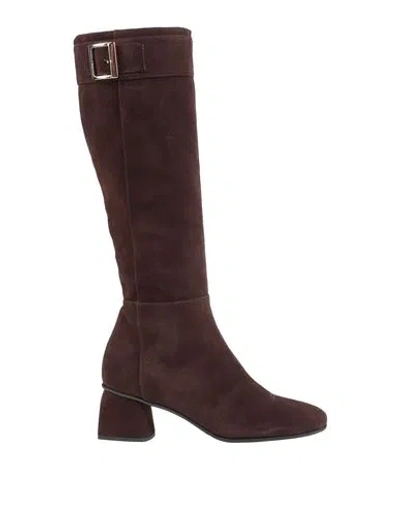 Bruglia Woman Knee Boots Dark Brown Size 11 Soft Leather
