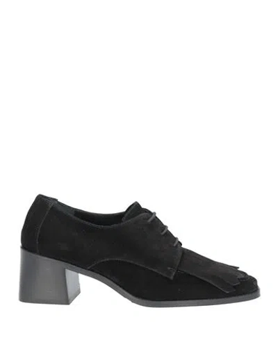 Bruglia Woman Lace-up Shoes Black Size 8 Leather