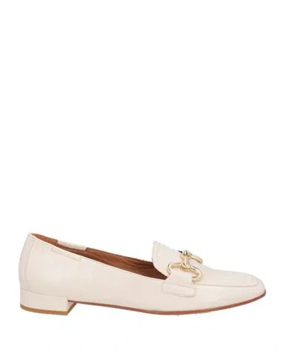 Bruglia Woman Loafers Cream Size 8 Leather In White