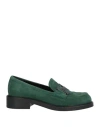 Bruglia Woman Loafers Emerald Green Size 7 Leather In Green