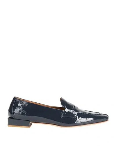 Bruglia Woman Loafers Midnight Blue Size 11 Soft Leather In Blue
