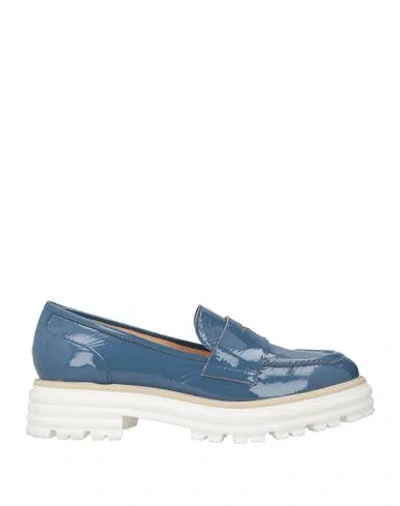 Bruglia Woman Loafers Slate Blue Size 7 Leather