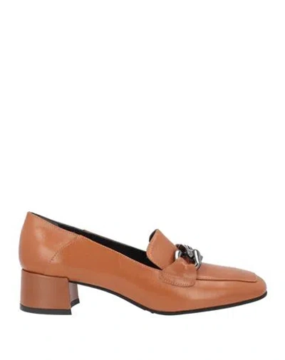 Bruglia Woman Loafers Tan Size 8 Leather In Brown