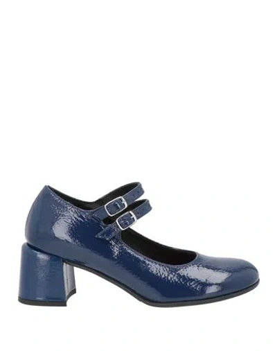 Bruglia Woman Pumps Blue Size 6 Leather