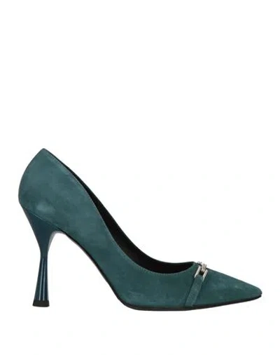 Bruglia Woman Pumps Emerald Green Size 8 Leather