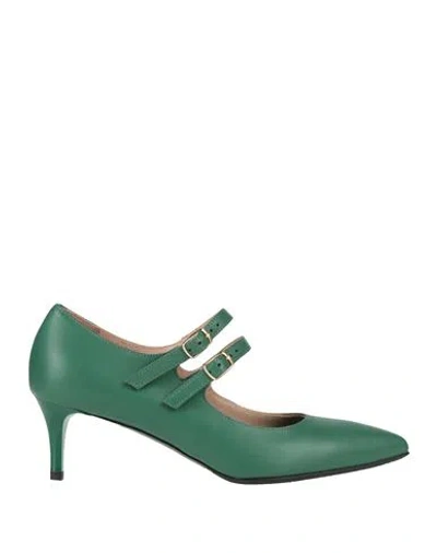 Bruglia Woman Pumps Green Size 6 Leather