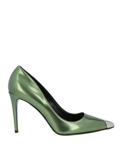 Bruglia Woman Pumps Military Green Size 7 Leather