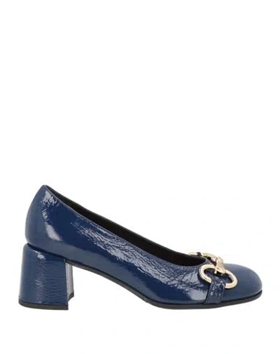 Bruglia Woman Pumps Navy Size 7 Leather In Multi