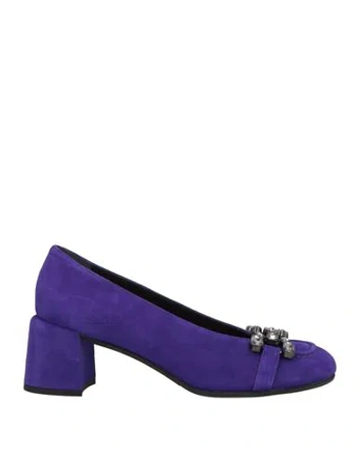 Bruglia Woman Pumps Purple Size 11 Leather