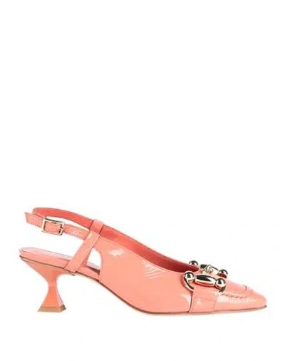 Bruglia Woman Pumps Salmon Pink Size 6 Soft Leather