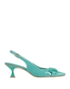 Bruglia Woman Pumps Turquoise Size 5 Leather In Blue