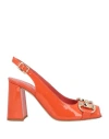 Bruglia Woman Sandals Orange Size 8 Leather