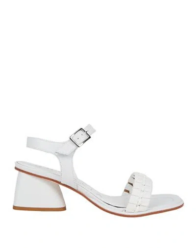Bruglia Woman Sandals White Size 8 Leather