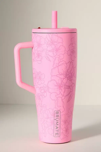 Brumate 40 Oz. Floral Era Straw Tumbler Water Bottle In Pink